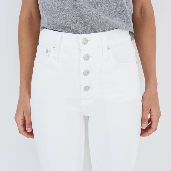 MADEWELL The Perfect Vintage Crop Jeans,white button front jeans women’s size 25 - Picture 2 of 13